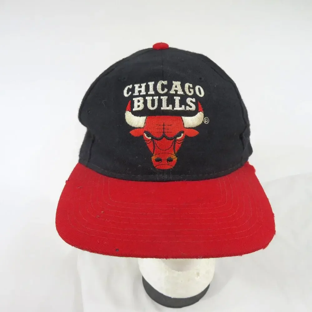 Chicago Bulls Starter Hat Baseball Black Snapback 1990s